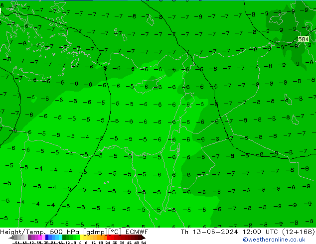 Z500/Regen(+SLP)/Z850 ECMWF do 13.06.2024 12 UTC