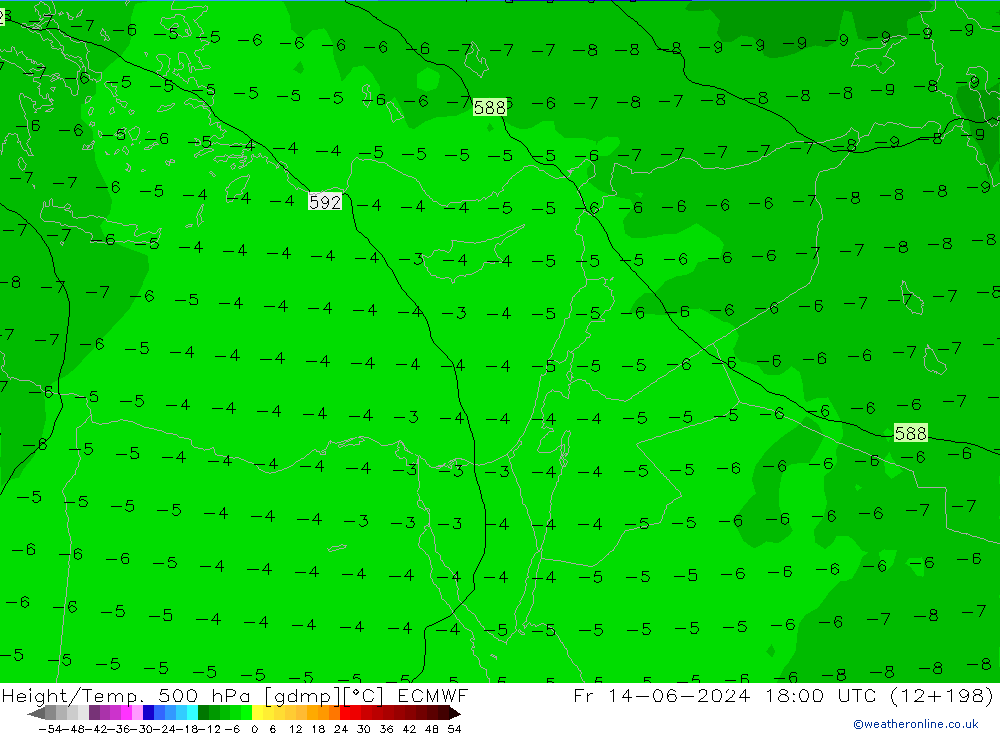 Z500/Rain (+SLP)/Z850 ECMWF ven 14.06.2024 18 UTC