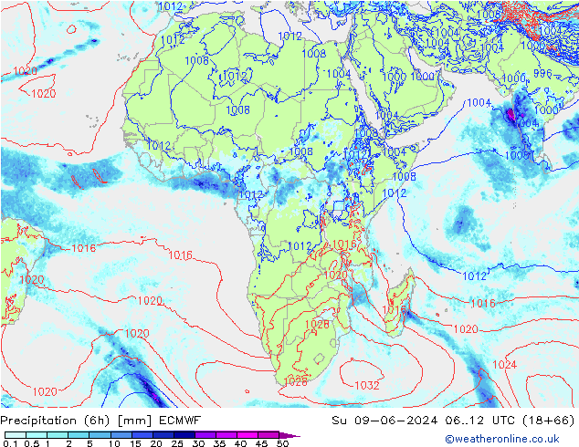 Z500/Rain (+SLP)/Z850 ECMWF  09.06.2024 12 UTC