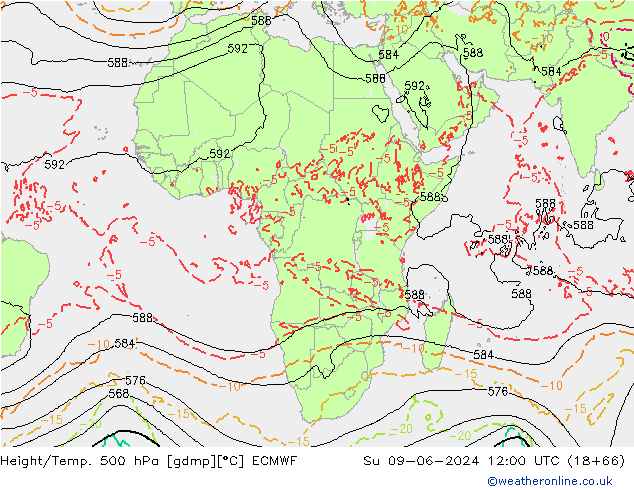 Z500/Rain (+SLP)/Z850 ECMWF  09.06.2024 12 UTC