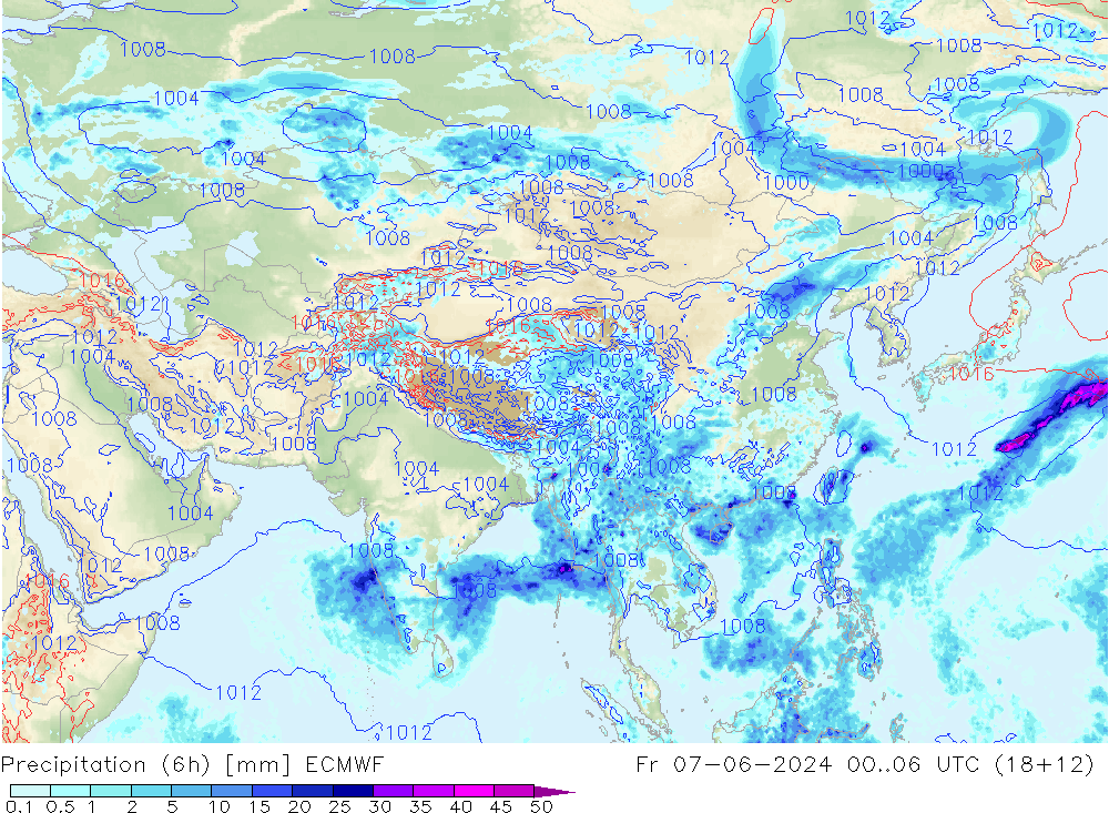 Z500/Rain (+SLP)/Z850 ECMWF pt. 07.06.2024 06 UTC