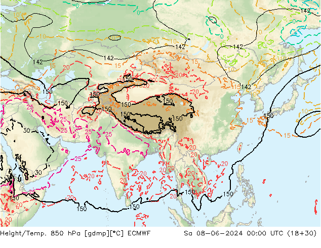 Z500/Rain (+SLP)/Z850 ECMWF sab 08.06.2024 00 UTC