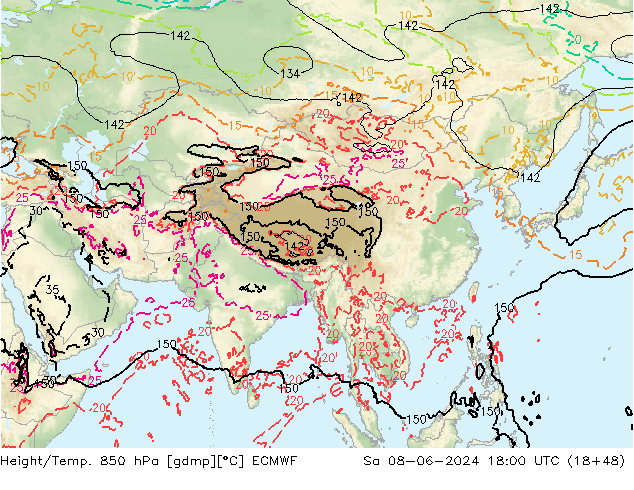 Z500/Rain (+SLP)/Z850 ECMWF So 08.06.2024 18 UTC