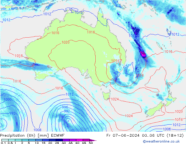 Z500/Rain (+SLP)/Z850 ECMWF Pá 07.06.2024 06 UTC