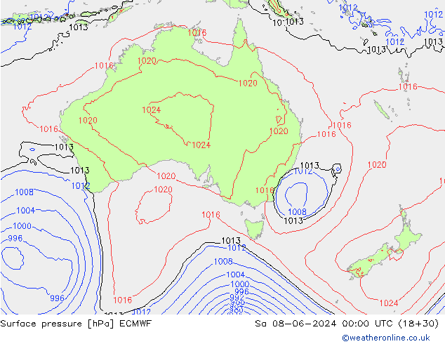 pression de l'air ECMWF sam 08.06.2024 00 UTC