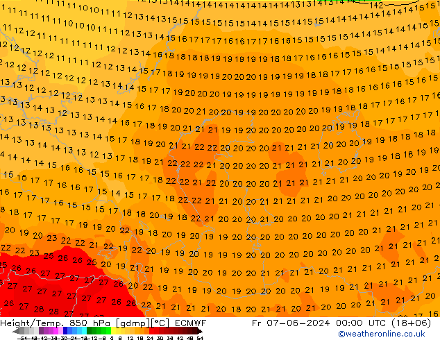 Z500/Rain (+SLP)/Z850 ECMWF пт 07.06.2024 00 UTC