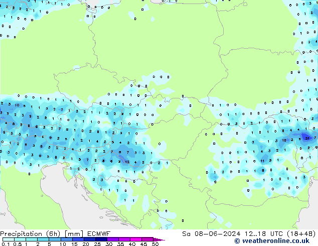 Z500/Rain (+SLP)/Z850 ECMWF Sa 08.06.2024 18 UTC