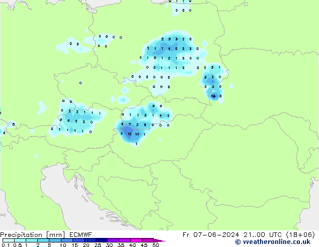 Precipitation ECMWF Fr 07.06.2024 00 UTC