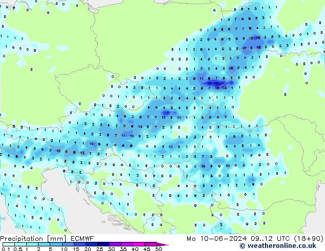 Yağış ECMWF Pzt 10.06.2024 12 UTC