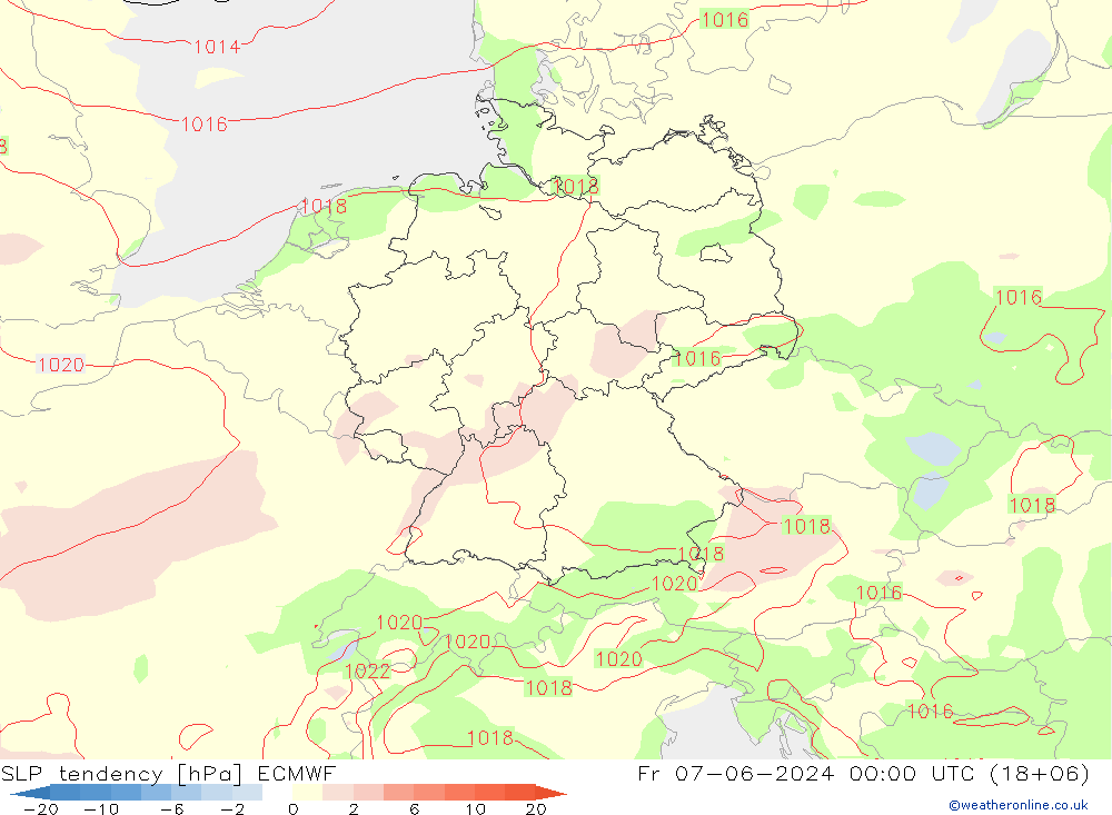 SLP tendency ECMWF Fr 07.06.2024 00 UTC