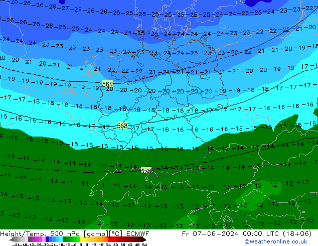 Z500/Rain (+SLP)/Z850 ECMWF Fr 07.06.2024 00 UTC