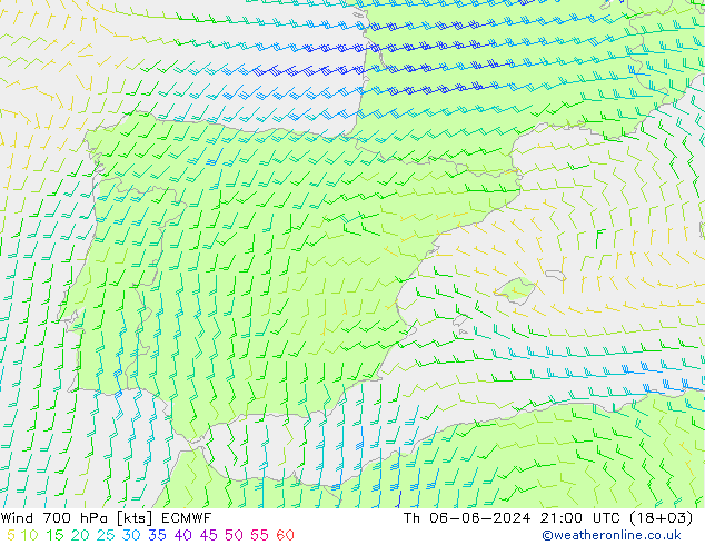 Wind 700 hPa ECMWF do 06.06.2024 21 UTC