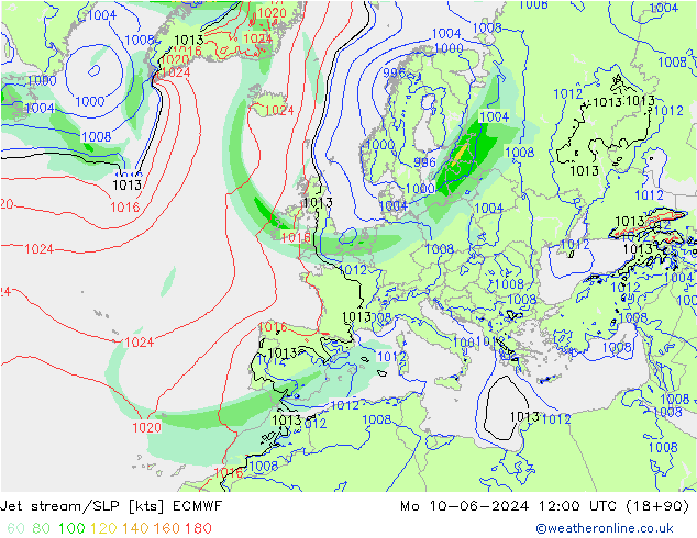 Jet stream ECMWF Seg 10.06.2024 12 UTC