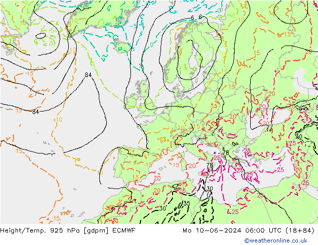 Height/Temp. 925 hPa ECMWF  10.06.2024 06 UTC