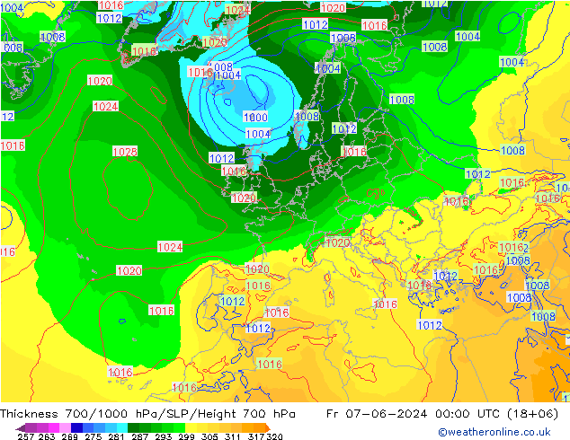 Thck 700-1000 hPa ECMWF Fr 07.06.2024 00 UTC