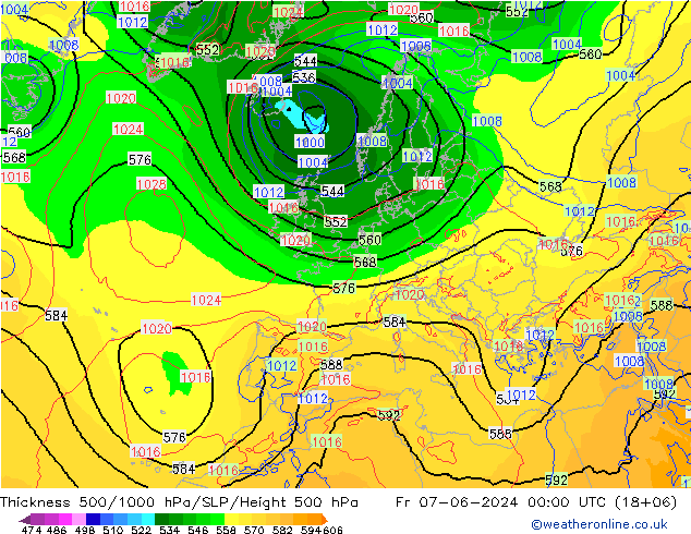 Thck 500-1000hPa ECMWF Fr 07.06.2024 00 UTC