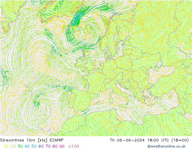 Rüzgar 10m ECMWF Per 06.06.2024 18 UTC