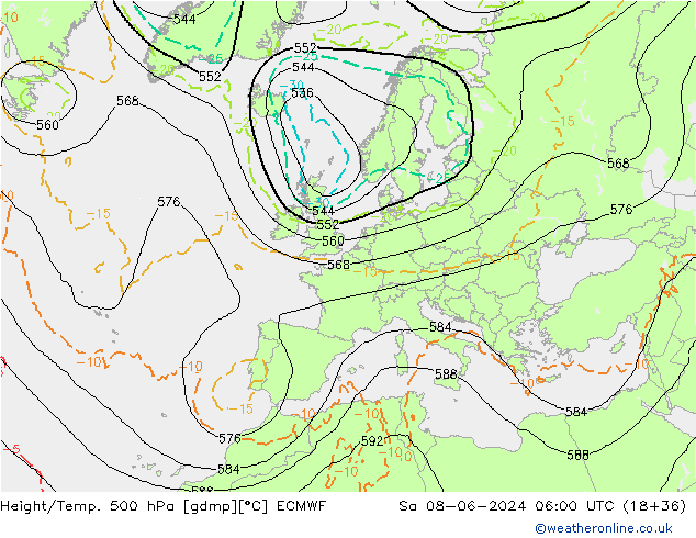 Z500/Rain (+SLP)/Z850 ECMWF sam 08.06.2024 06 UTC