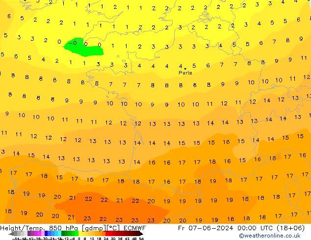 Z500/Rain (+SLP)/Z850 ECMWF Pá 07.06.2024 00 UTC