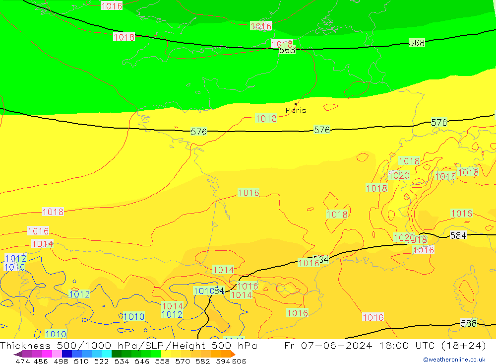 500-1000 hPa Kalınlığı ECMWF Cu 07.06.2024 18 UTC