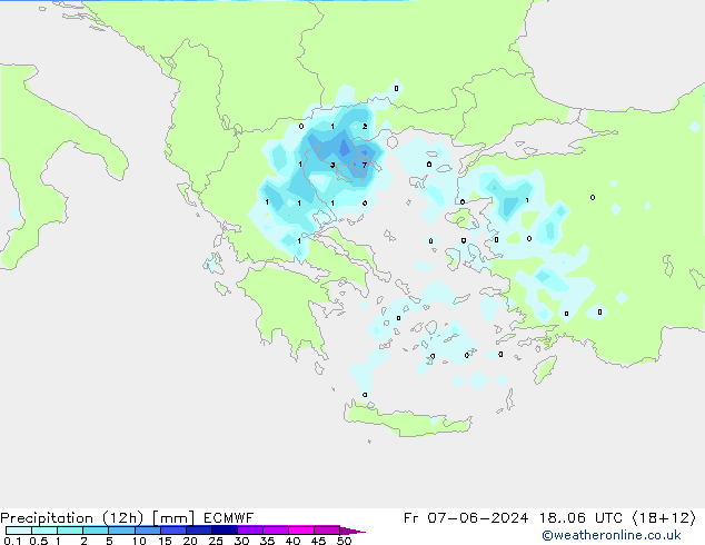 Precipitazione (12h) ECMWF ven 07.06.2024 06 UTC