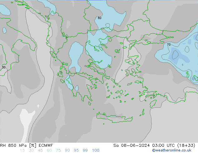 RH 850 hPa ECMWF  08.06.2024 03 UTC