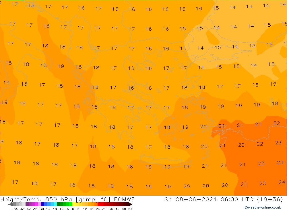 Z500/Rain (+SLP)/Z850 ECMWF Sa 08.06.2024 06 UTC