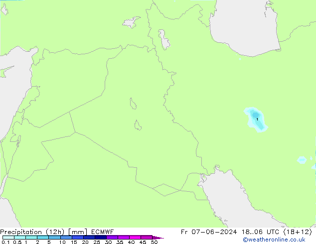 Precipitation (12h) ECMWF Fr 07.06.2024 06 UTC
