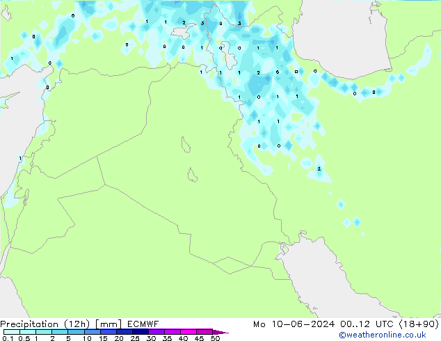 Precipitação (12h) ECMWF Seg 10.06.2024 12 UTC