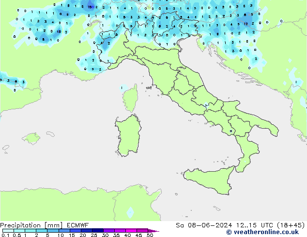 осадки ECMWF сб 08.06.2024 15 UTC