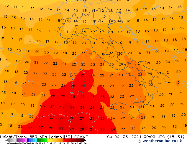 Z500/Rain (+SLP)/Z850 ECMWF Su 09.06.2024 00 UTC