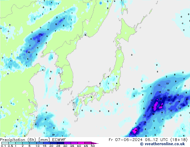 Precipitação (6h) ECMWF Sex 07.06.2024 12 UTC