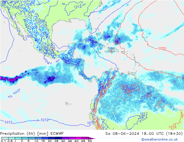 Z500/Rain (+SLP)/Z850 ECMWF  08.06.2024 00 UTC