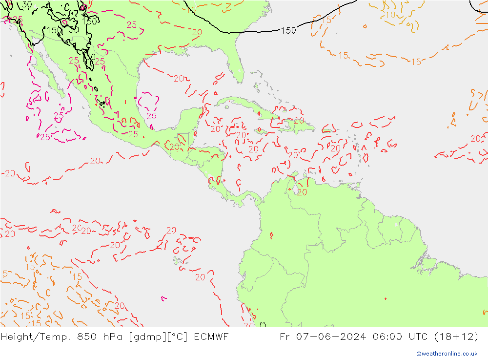 Z500/Yağmur (+YB)/Z850 ECMWF Cu 07.06.2024 06 UTC