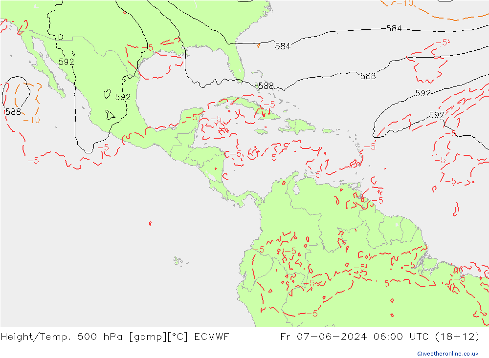 Z500/Yağmur (+YB)/Z850 ECMWF Cu 07.06.2024 06 UTC