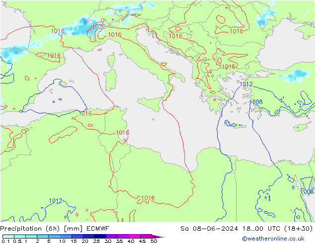 Z500/Regen(+SLP)/Z850 ECMWF za 08.06.2024 00 UTC