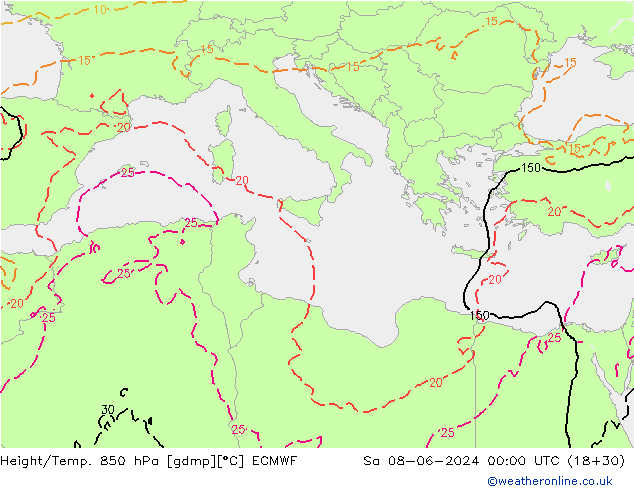 Z500/Regen(+SLP)/Z850 ECMWF za 08.06.2024 00 UTC