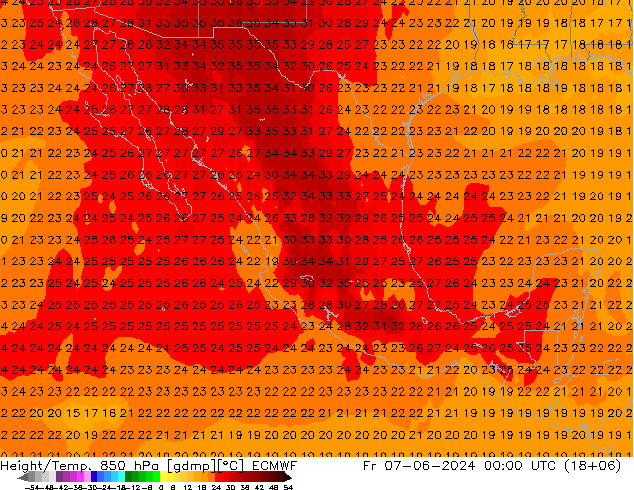 Z500/Rain (+SLP)/Z850 ECMWF ven 07.06.2024 00 UTC