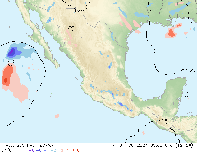 T-Adv. 500 hPa ECMWF Pá 07.06.2024 00 UTC