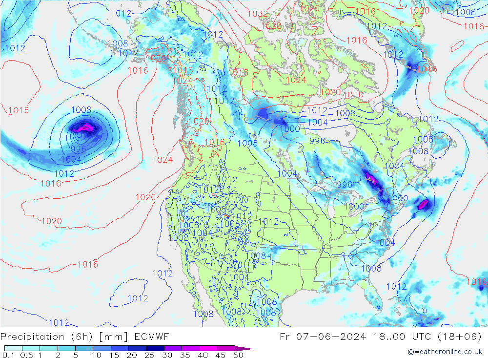 Nied. akkumuliert (6Std) ECMWF Fr 07.06.2024 00 UTC