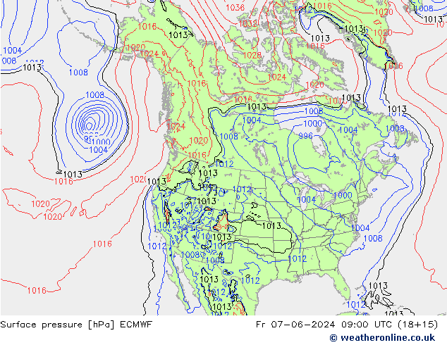 Surface pressure ECMWF Fr 07.06.2024 09 UTC