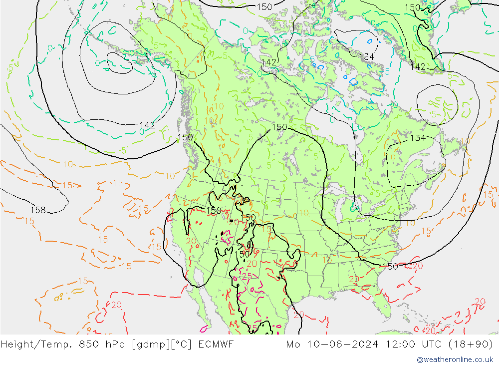 Hoogte/Temp. 850 hPa ECMWF ma 10.06.2024 12 UTC