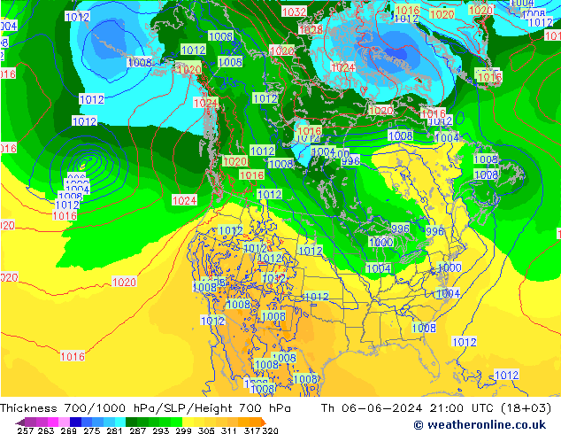 Thck 700-1000 hPa ECMWF Th 06.06.2024 21 UTC