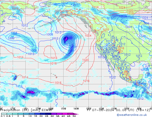 Z500/Yağmur (+YB)/Z850 ECMWF Cu 07.06.2024 06 UTC