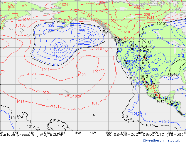 ciśnienie ECMWF so. 08.06.2024 09 UTC