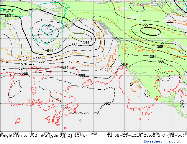 Z500/Rain (+SLP)/Z850 ECMWF Sáb 08.06.2024 06 UTC