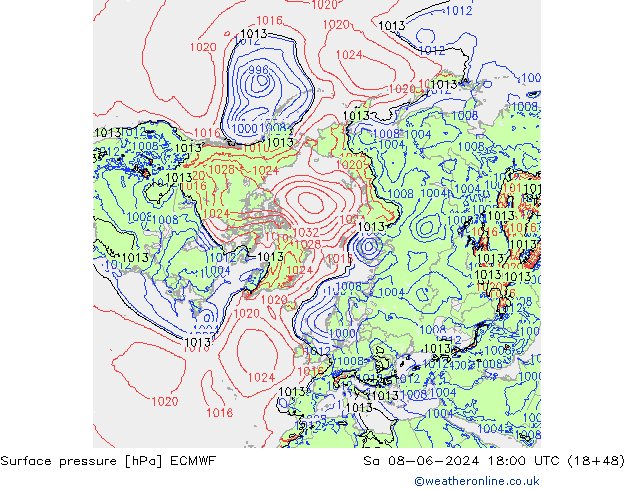 pression de l'air ECMWF sam 08.06.2024 18 UTC