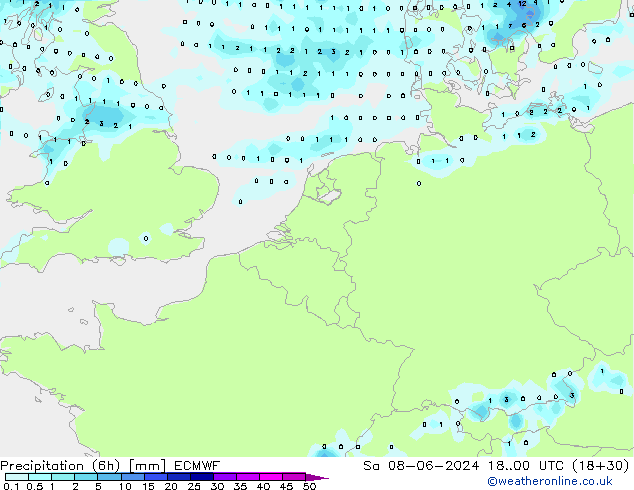 Z500/Rain (+SLP)/Z850 ECMWF Sa 08.06.2024 00 UTC