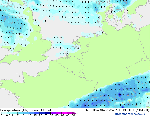 Z500/Rain (+SLP)/Z850 ECMWF Mo 10.06.2024 00 UTC