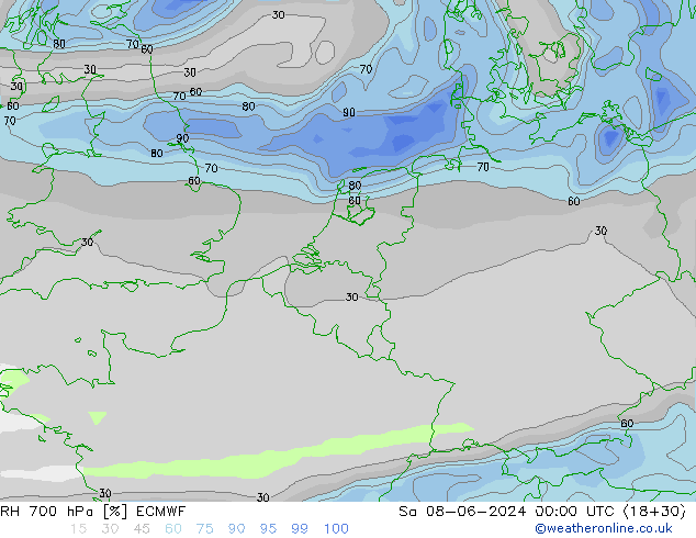 RV 700 hPa ECMWF za 08.06.2024 00 UTC